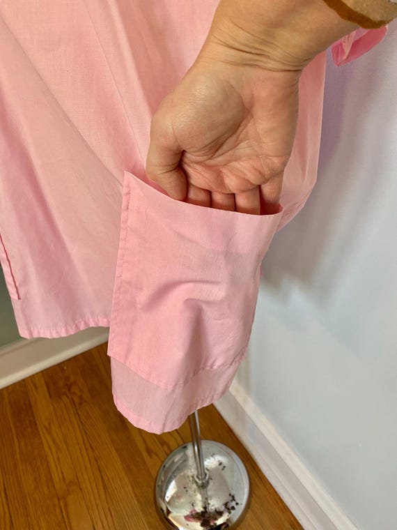 Vintage 1970s 1980s Pink Babydoll Smock Top sz XXL - image 4