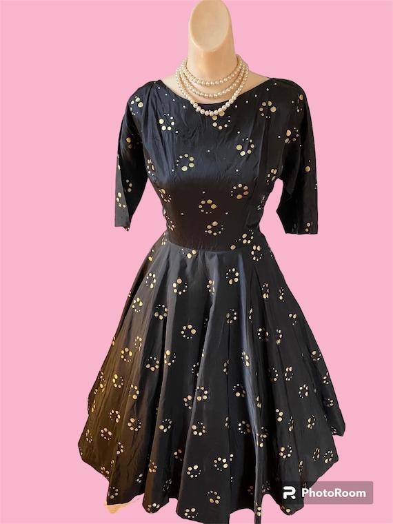 Vintage 1950s Polkadot Surprise Dress  Sz Medium … - image 1