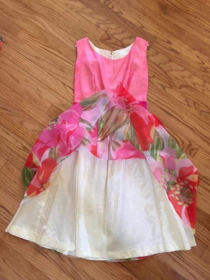 Vintage 1960\u2019s Sweet Psychedelic Tropical Floral Dress Sz Medium