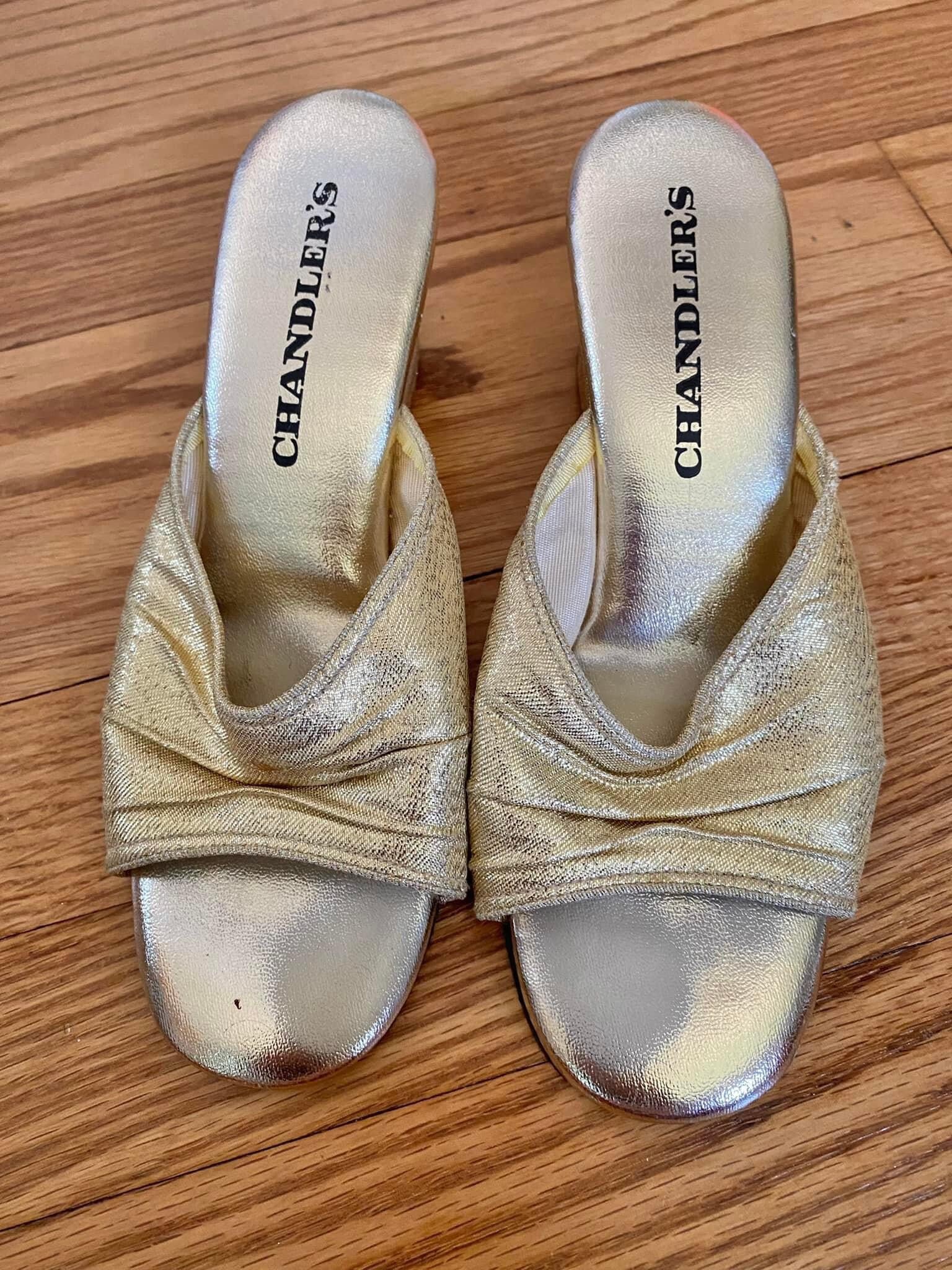 metallic gold wedges