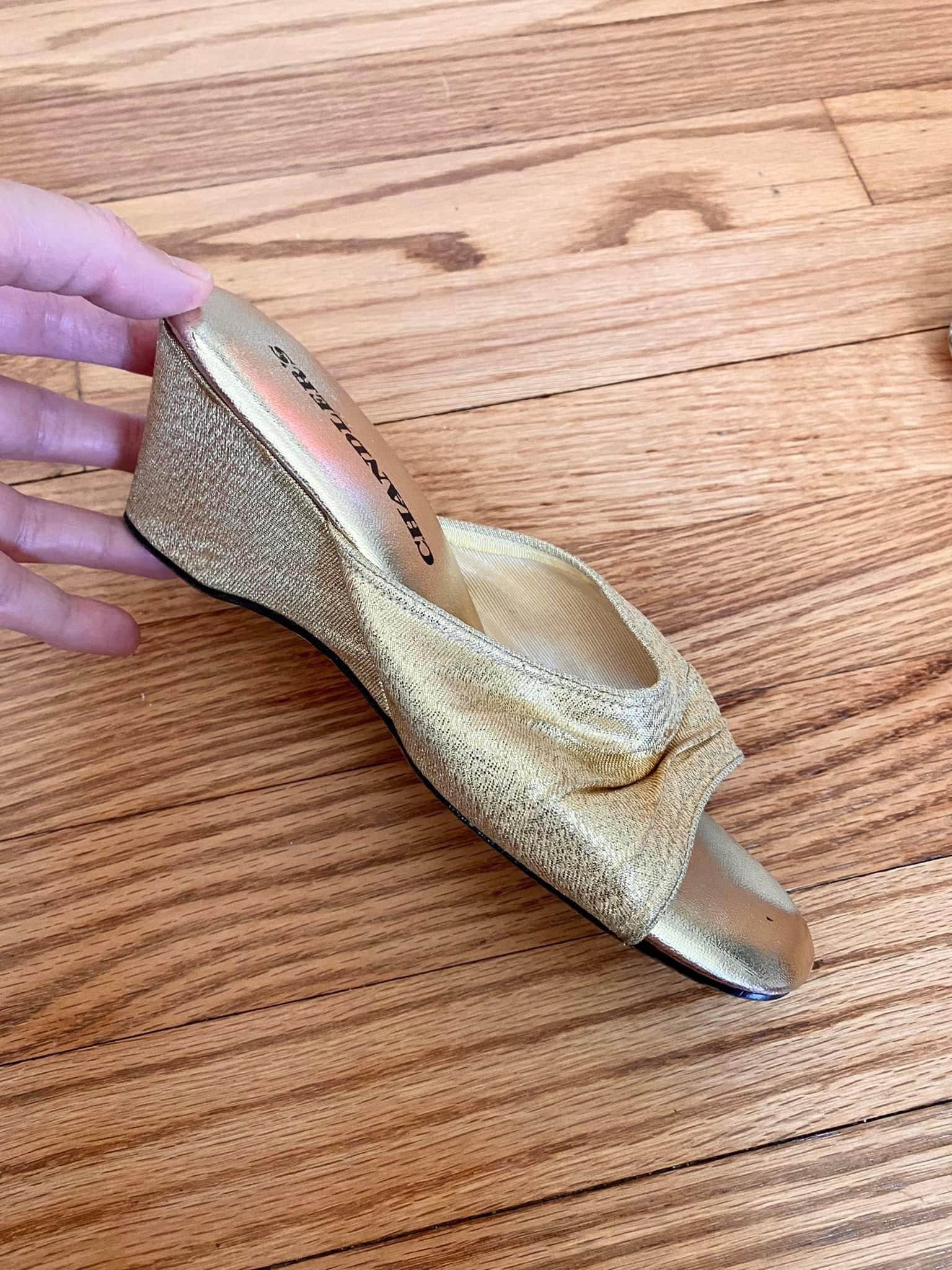 metallic gold wedges