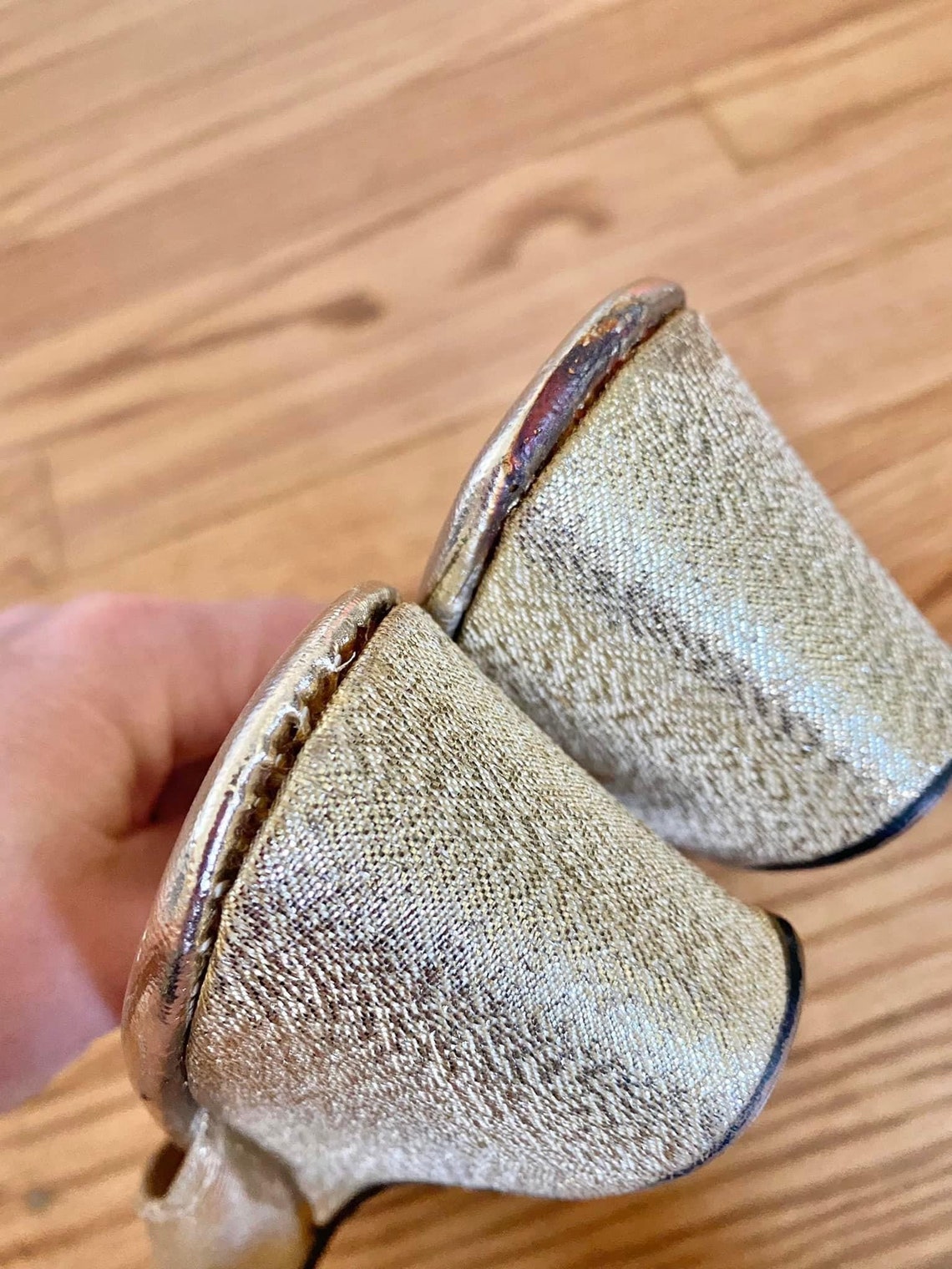 metallic gold wedges