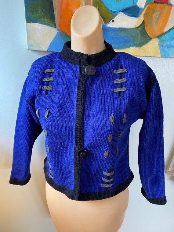 Vintage Sandra Miller Art Cardigan Size Small