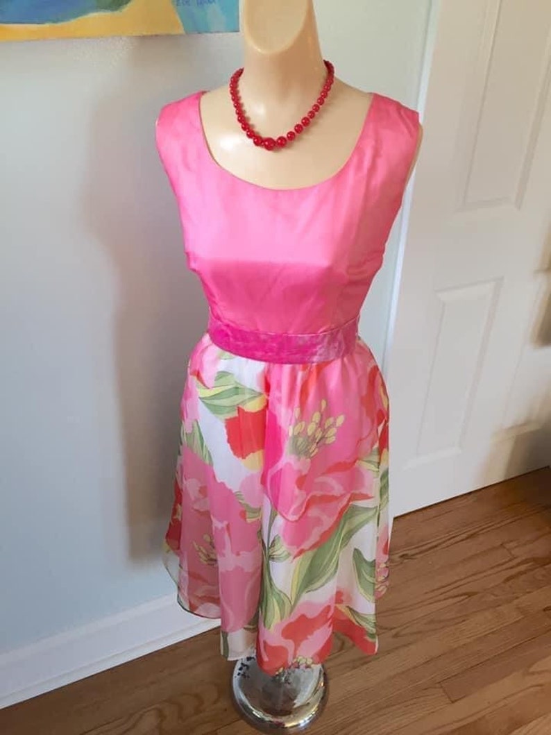 Vintage 1960\u2019s Sweet Psychedelic Tropical Floral Dress Sz Medium