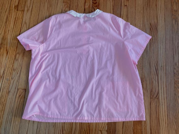 Vintage 1970s 1980s Pink Babydoll Smock Top sz XXL - image 8