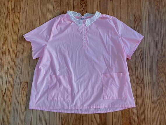 Vintage 1970s 1980s Pink Babydoll Smock Top sz XXL - image 7