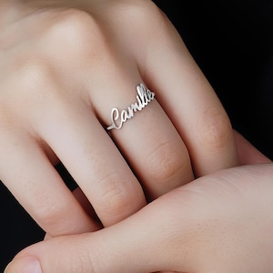 14K Solid Gold Name Ring, Personalized Name Ring, 14K Real Gold Name Ring, Name Ring Gold, Gift for Her, Mom Jewelry Ring , Mom Jewelry Gift