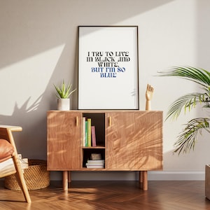 Billie Eilish Quote Art Print - Minimalist Blue Lyrics Poster - Unique Music Lover Gift Idea