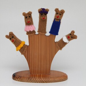 Bear Family Finger Puppet Set Includes Dad Bear, Mom Bear, Brother Bear, Sister Bear, and Baby Bear. We can create custom orders. image 2