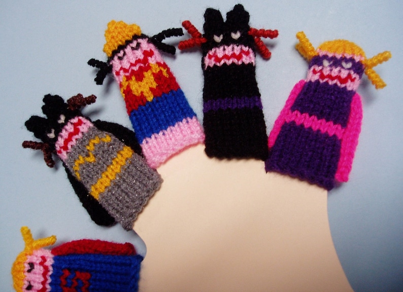 Girl Super Heroes Finger Puppet Set 5 Puppets We Can Create Etsy