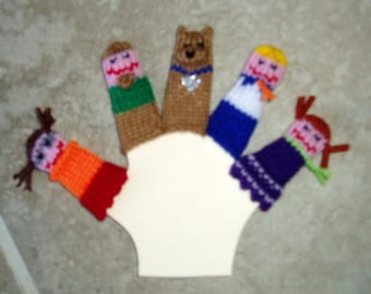 Mystery Dog and his Gang Finger Puppet Set.  We can create custom orders of individual puppets or puppet sets.