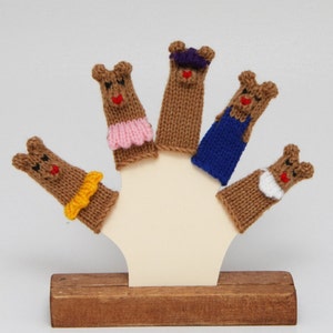 Bear Family Finger Puppet Set Includes Dad Bear, Mom Bear, Brother Bear, Sister Bear, and Baby Bear. We can create custom orders. image 5