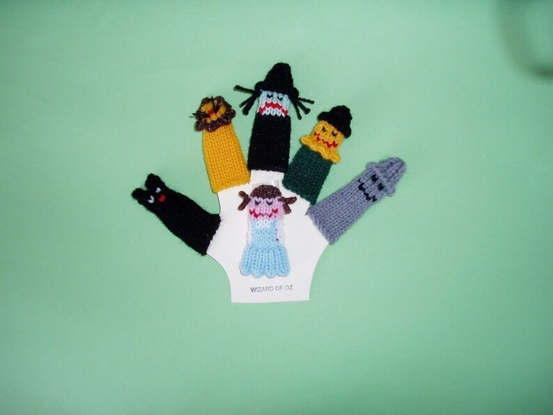 Wizard of Oz Finger Puppet Set Includes Dorothy, Toto, Scarecrow, Wicked Witch, Tinman, and Cowardly Lion. We can create custom listings. image 5