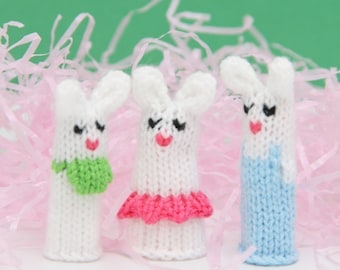 Bunny Family Finger Puppet Set (Includes Dad Bunny, Mom Bunny, Brother Bunny, Sister Bunny, and Baby Bunny).  We can create custom orders.