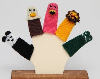 More Zoo Animals Finger Puppet Set  (Includes Panda, Bald Eagle, Flamingo, Lion, and Alligator.)  We can create custom orders.