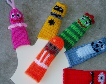 Friendly Monster Finger Puppet Set.  We can create custom orders of individual puppets or puppet sets.
