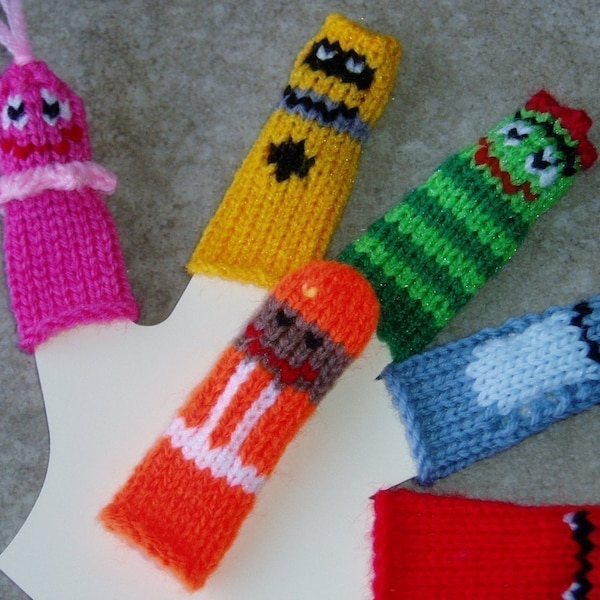 Friendly Monster Finger Puppet Set.  We can create custom orders of individual puppets or puppet sets.