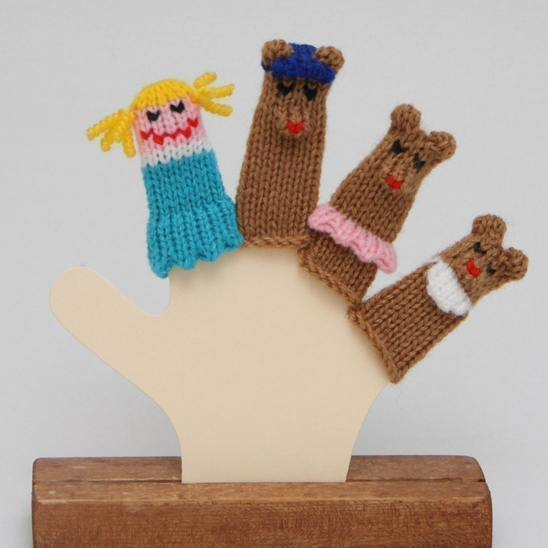 Goldilocks and the Three Bears Finger Puppet Set includes Etsy