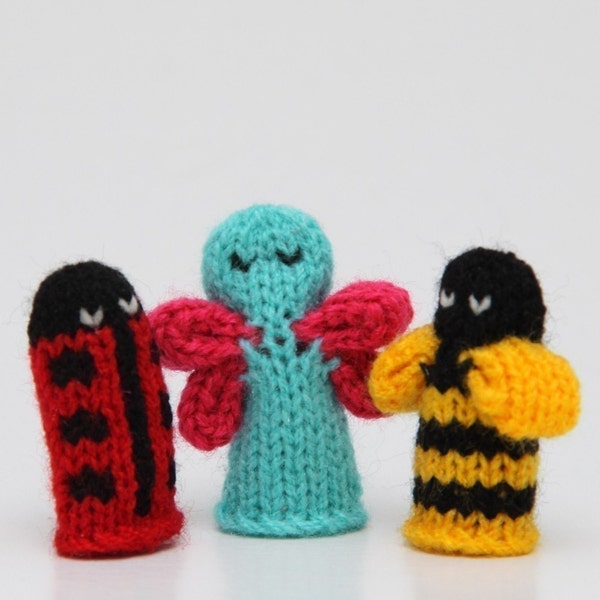Bugs Finger Puppet Sets  (Includes Bumble Bee, Lady Bug, Spider, Caterpillar, and Butterfly.)