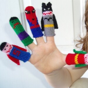 Super Heroes Finger Puppet Set 5 puppets We can create custom orders of individual puppets or puppet sets. image 5