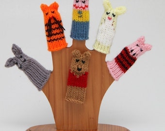 Bear and Friends Finger Puppet Set.  We can create custom listings of individual puppets or puppet sets.