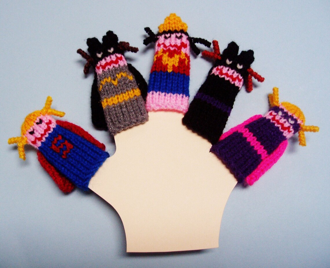 Girl Super Heroes Finger Puppet Set 5 Puppets We Can Create Etsy