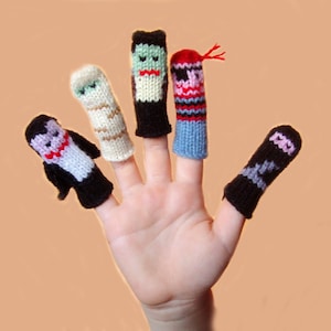 More Halloween Finger Puppet Set Includes Vampire, Mummy, Frankenstein, Pirate, and Ninja. We can create custom listings. image 1