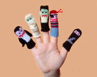 More Halloween Finger Puppet Set  (Includes Vampire, Mummy, Frankenstein, Pirate, and Ninja.) We can create custom listings.