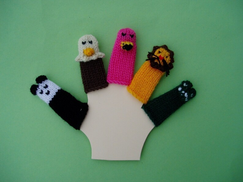 More Zoo Animals Finger Puppet Set Includes Panda, Bald Eagle, Flamingo, Lion, and Alligator. We can create custom orders. image 5