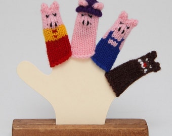 Three Little Pigs Finger Puppet Set (Includes 3 Pigs and the Big Bad Wolf.)  We can create custom orders.