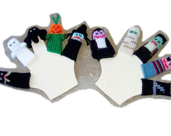 Deluxe Halloween Finger Puppet Set  (Includes Witch, Pumpkin, Spider, Ghost, Black Cat, Vampire, Mummy, Frankenstein, Pirate, and Ninja.)