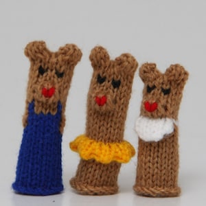 Bear Family Finger Puppet Set Includes Dad Bear, Mom Bear, Brother Bear, Sister Bear, and Baby Bear. We can create custom orders. image 1