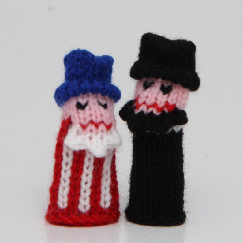 Patriotic Finger Puppets includes Uncle Sam, Washington, Abraham