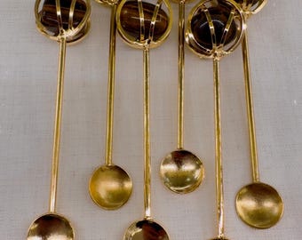 6 pieces Tea Spoon With Natural Stone Tiger Eye