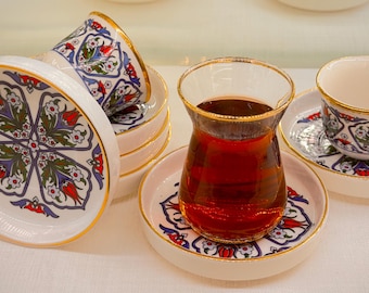 Turkish Tea & coffee Set Ottoman Tulip