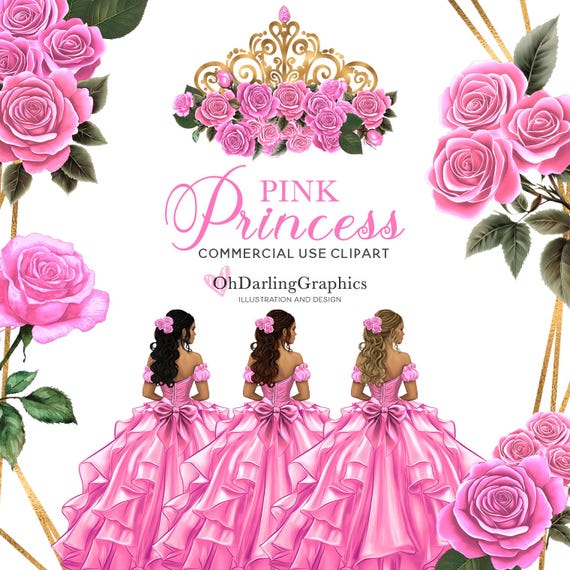pink princess dress clipart Fuchsia Pink Princess Dresses Clipart