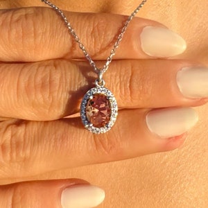 925Silver Sultanite ColorChange Necklace • Natural Diaspore Turkish Stone Pedant • Handmade Jewelry Valentine&#39;s Day Gift for Her