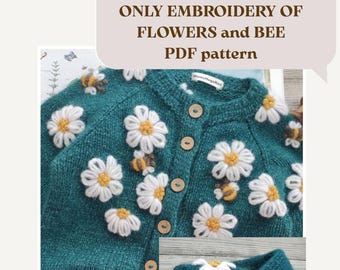 Daisy & Bees Embroidery Pattern: DIY Floral Design (PDF Download)