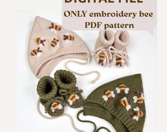 Motif de broderie abeille : bricolage adapté aux débutants (téléchargement PDF)