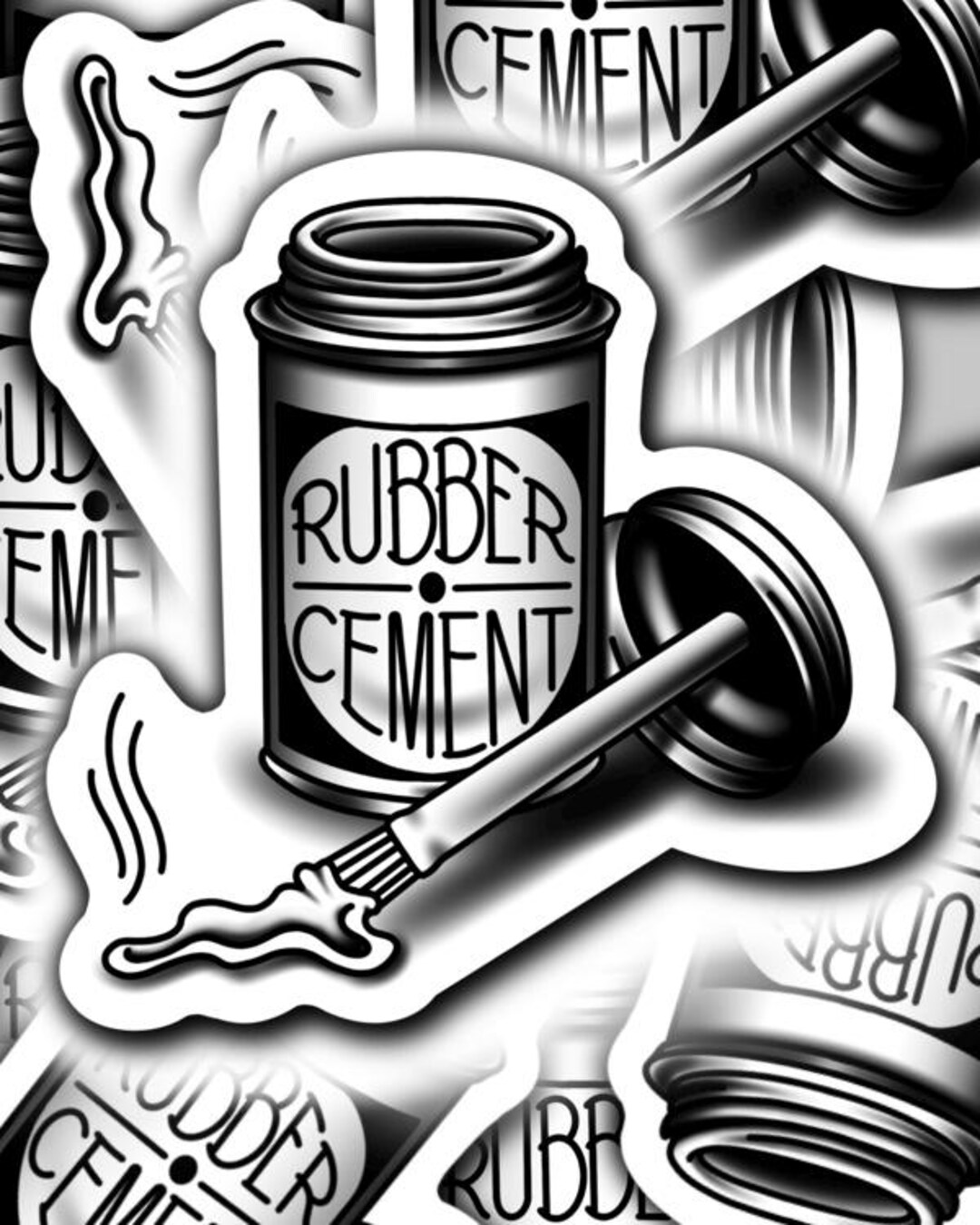 Rubber Cement Sticker: Retro Craft Humor by David Lee Lough - Etsy