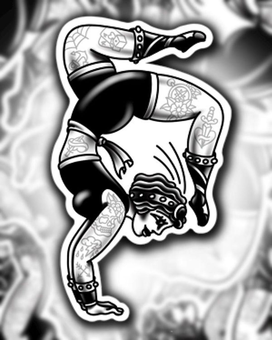 Vintage Circus Acrobat Sticker: Tattoo Art Vinyl Decal - Etsy