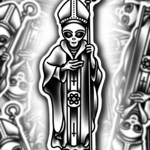 Adesivo de vinil do Papa Alienígena – Pure Galactic Grace