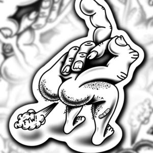 Adesivo de dedo médio nojento - “FTW Gas Blaster”, FTW, tatuagem da velha escola, arte nojenta, adesivo grande