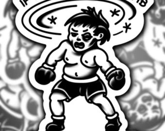Si vas a ser tonto, tienes que ser duro, pegatina, de David Lee Lough, boxeo, tipo duro, regalo divertido para él