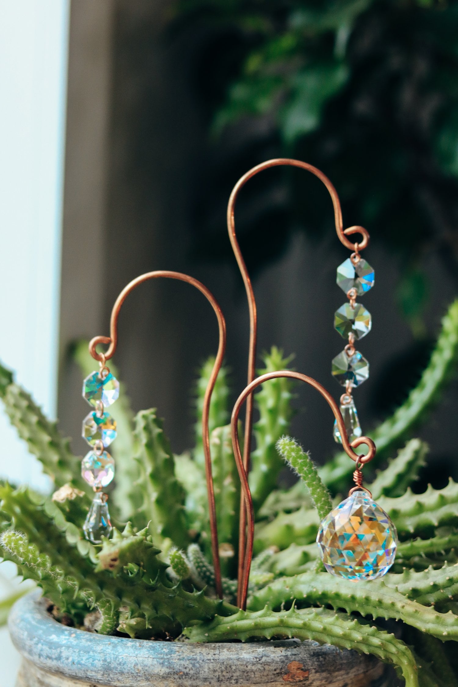 COPPER Plant Stake Sun Catchers