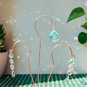 Copper Plant Stake Sun Catcher – Prism Rainbow Maker, Plant Stake, Garden decor, Gift for Plant Lovers, gifts for her, home decor, Christmas image 8