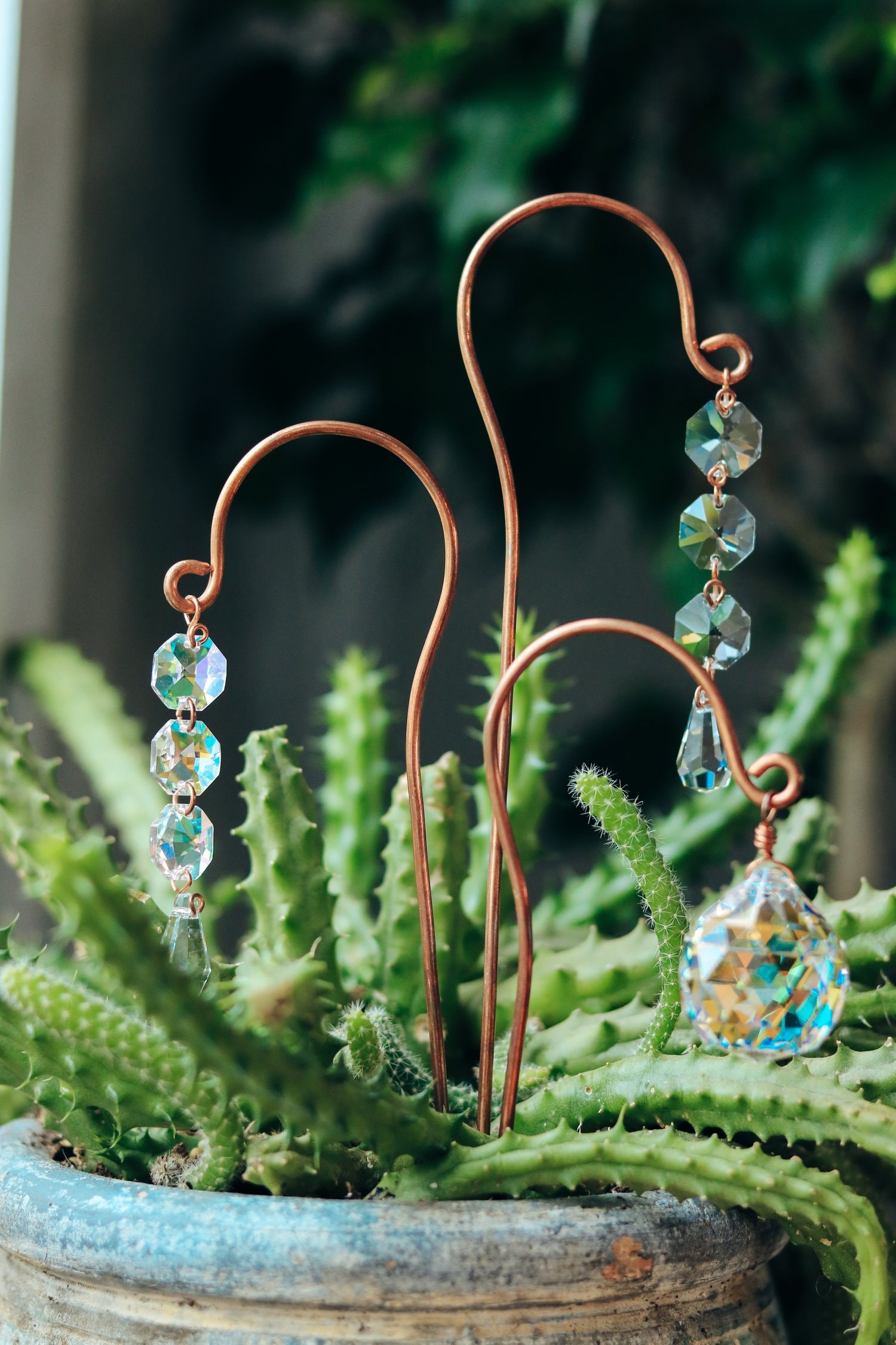 COPPER Plant Stake Sun Catchers
