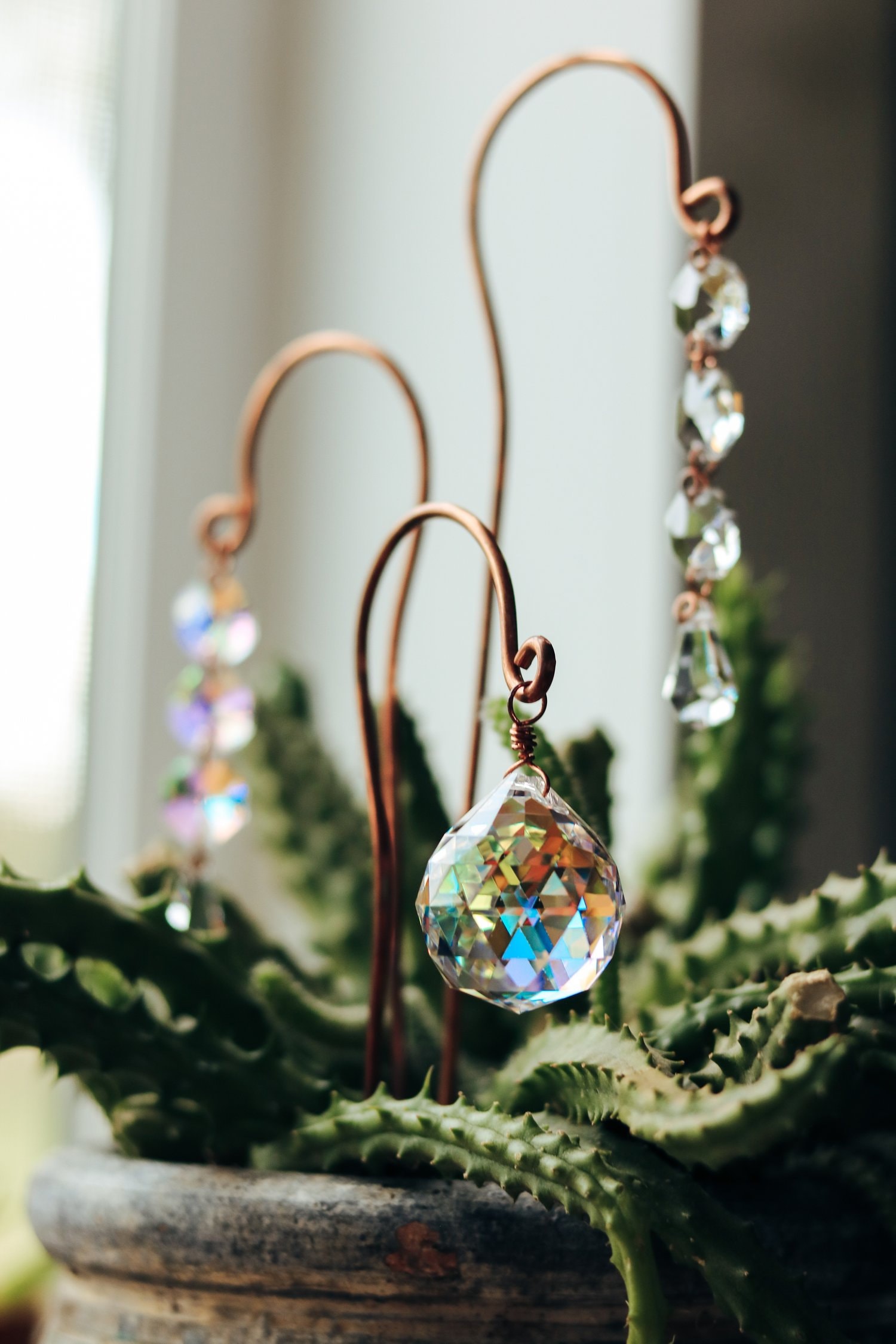 COPPER Plant Stake Sun Catchers