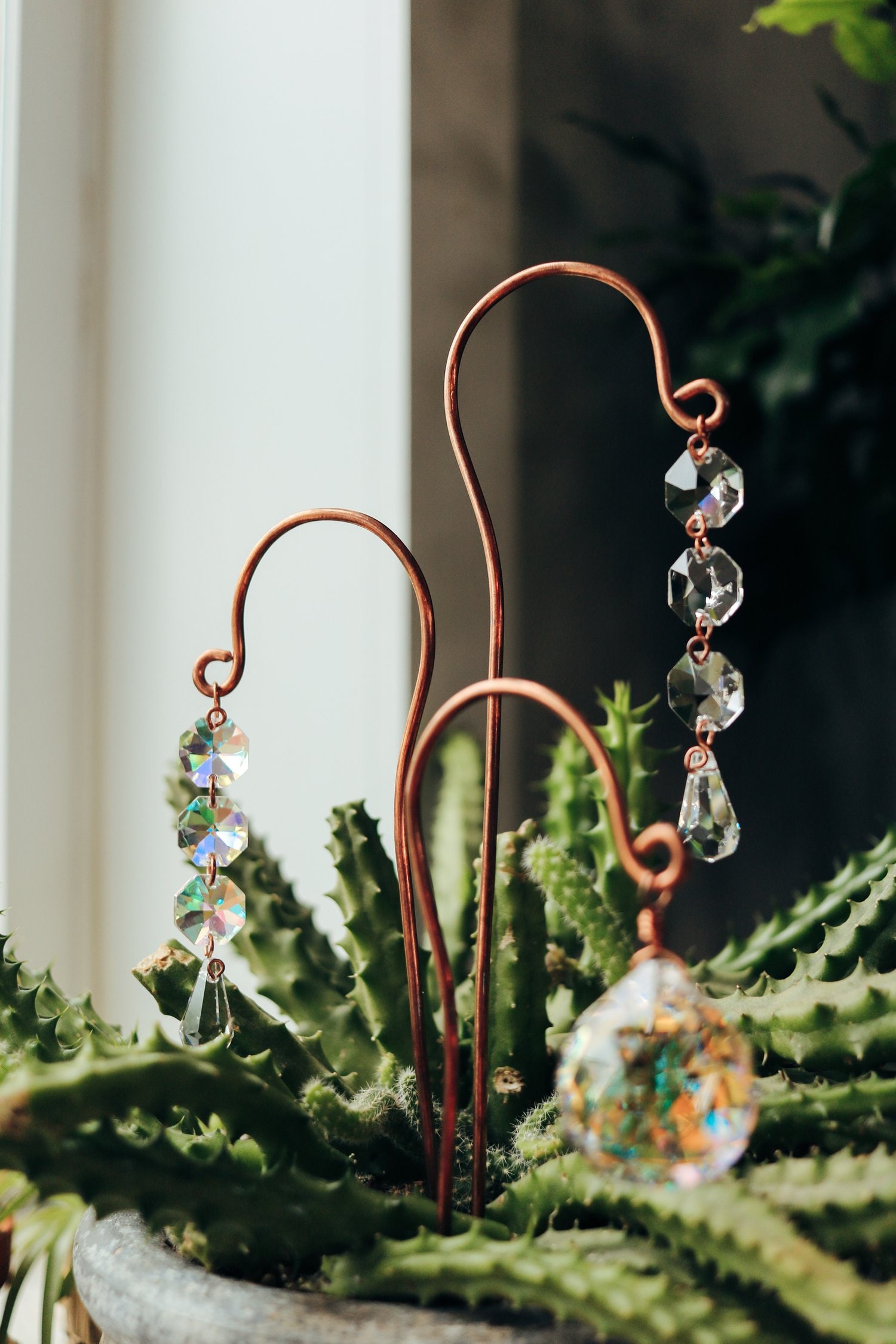COPPER Plant Stake Sun Catchers