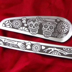 Dia De Los Muertos Wedding Cake Server Set Calavera Gift for Bride and Groom, Mis Quince, Quinceanera Diego & Frida